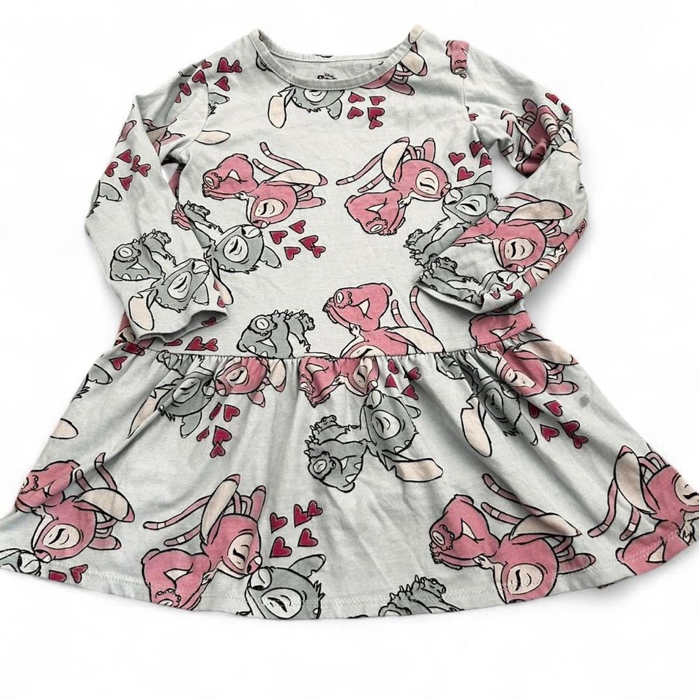 Disney Stitch pink and blue ruffle dress